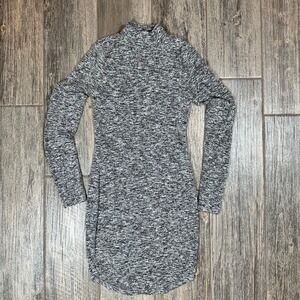 Express Women's Marled‎ Mock Neck Long Sleeve Bodycon Mini Dress XS